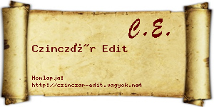 Czinczár Edit névjegykártya